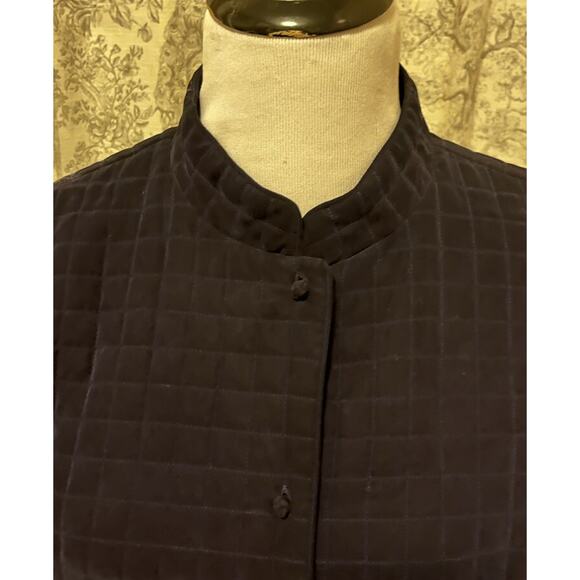 EILEEN FISHER Silk Quilted Jacket •M• Asian Knotted Button-Front Blue Blazer - Picture 4 of 6